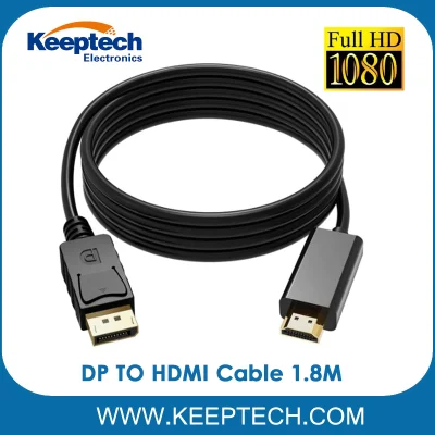 Cavo DP a HDMI all'ingrosso da 1,8 m Displayport maschio a HDMI maschio 1080P